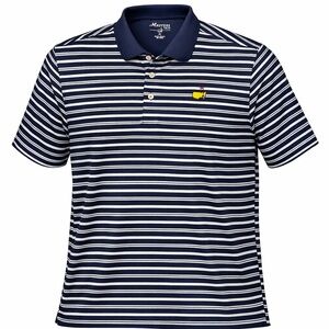 Masters Tournament Shirt Polo Mens XL Blue Striped Golf Augusta National Tech